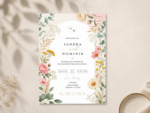 Einladungskarte „Boho Floral“