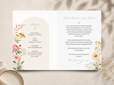 Einladungskarte „Boho Floral“