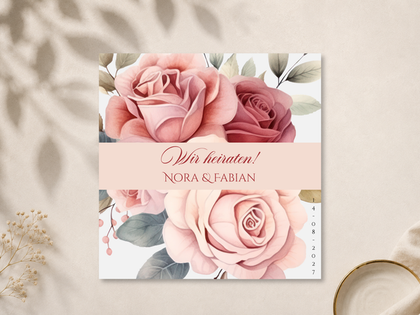 Einladungskarte ,,Blumenkranz,,