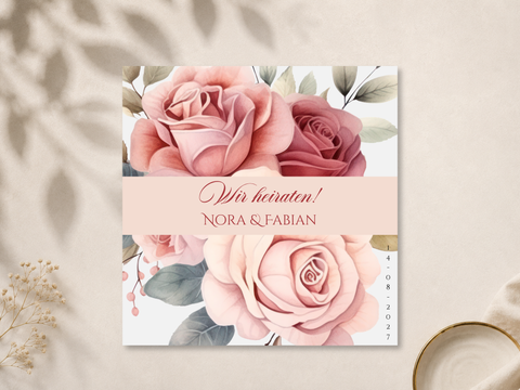Einladungskarte ,,Blumenkranz,,