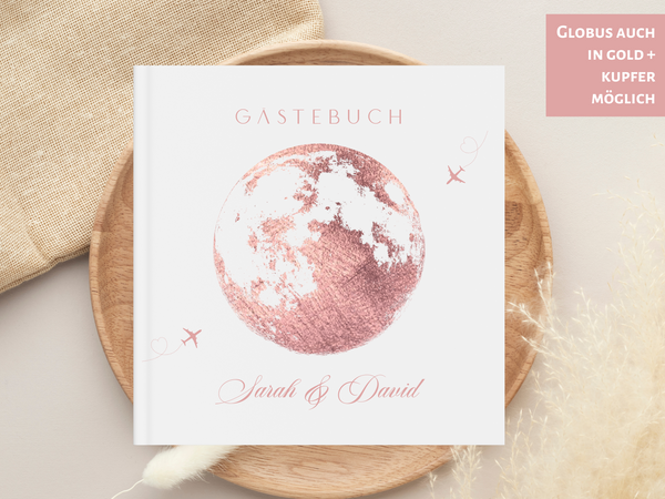Gästebuch Globus Roségold