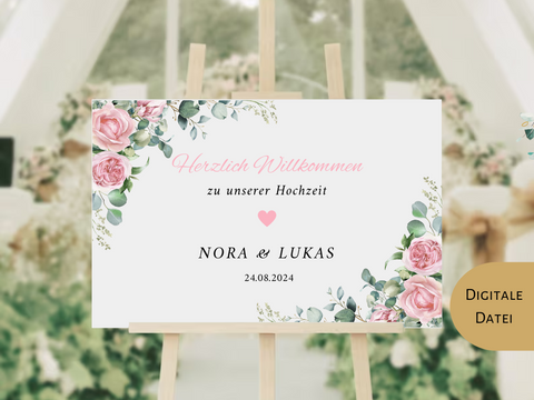 Willkommensschild Hochzeit