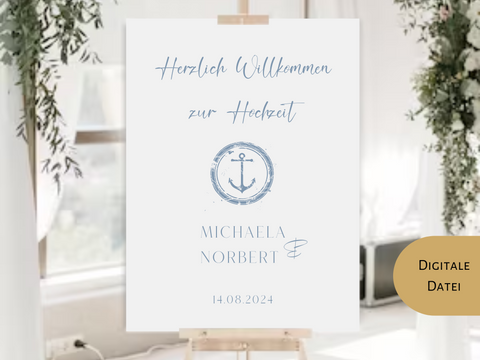 Willkommensschild Hochzeit